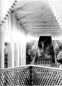 Der Innenraum der Dettinger Kirche von der Empore aus kurz vor der Einweihung am 1. Juli 1923.