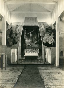 Der Innenraum der Dettinger Kirche kurz vor der Einweihung am 1. Juli 1923. 